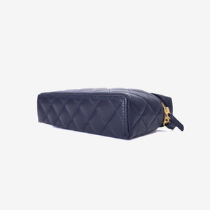 Chanel Long Vanity Case with Chain in Blue Caviar Leather with Gold Hardware (Contact to Enquire)