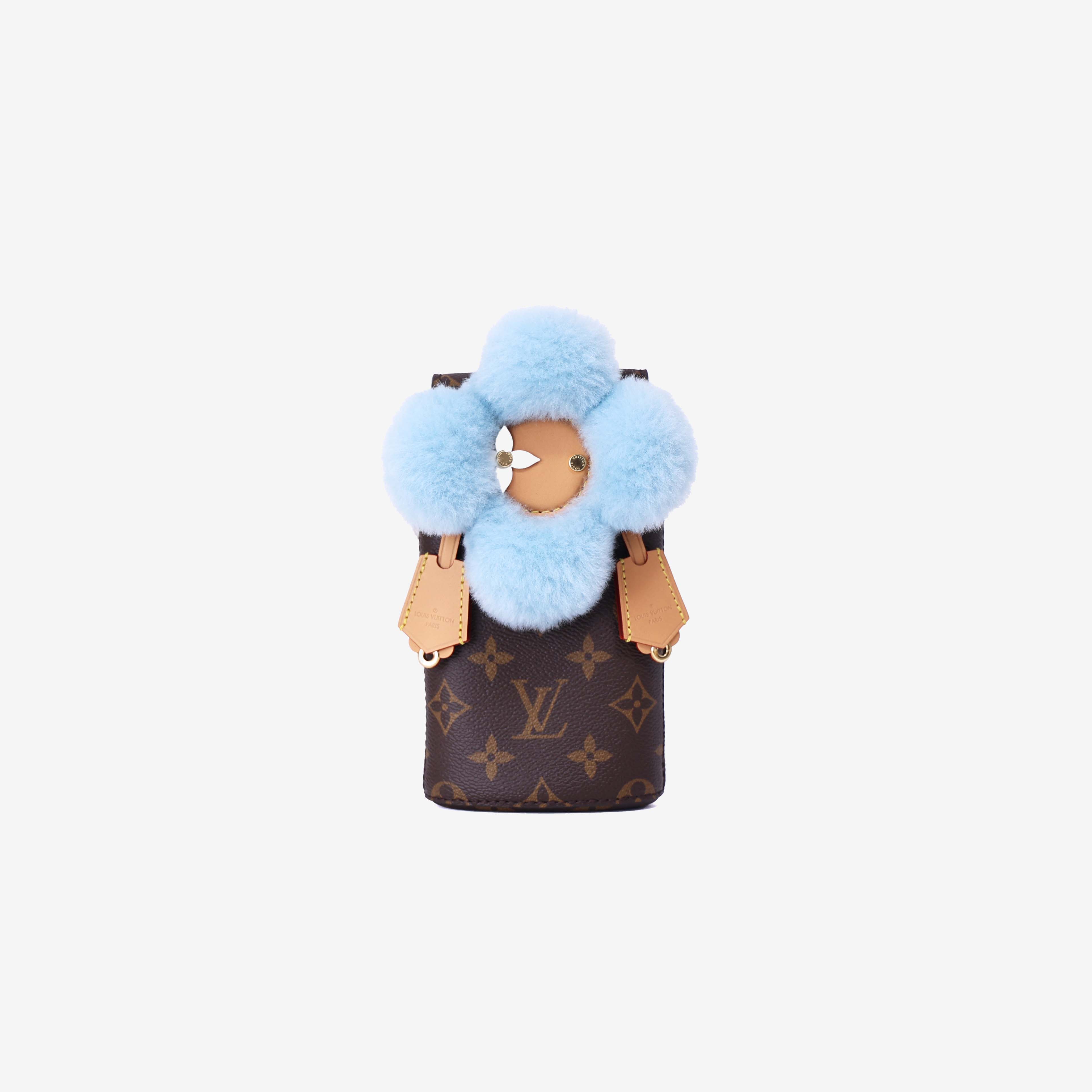 Louis Vuitton Vivienne Phone Pouch in Brown Monogram Canvas with Calfskin Leather Trim with Gold Hardware