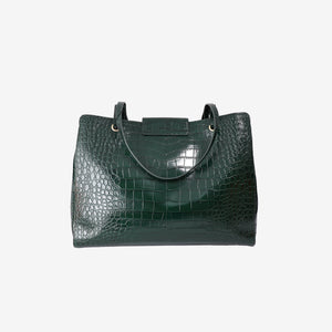Chanel 26S Matthieu Blazy Crocodile-Embossed Tote Bag in Dark Green Calfskin with Gold Hardware (Contact to Enquire)
