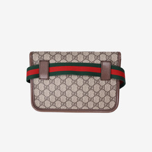 Gucci Neo Vintage Flap Belt Bag in Brown GG Coated Canvas