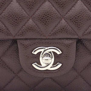 Burgundy Quilted Caviar Leather Classic Double Flap Bag