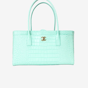 Chanel 26S Matthieu Blazy Shopping Bag in Green Crocodile Embossed Calfskin Leather with Gold Hardware (Contact to Enquire)