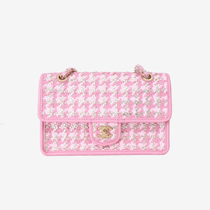 Chanel 23C Pink Woven Flap Bag in Pink Woven Leather with Gold Hardware