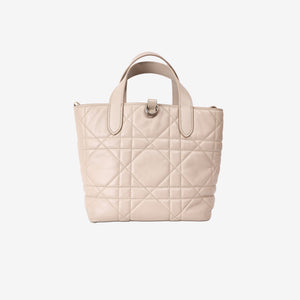 Dior Toujours Tote Bag in Beige Calfskin Leather with Gold Hardware