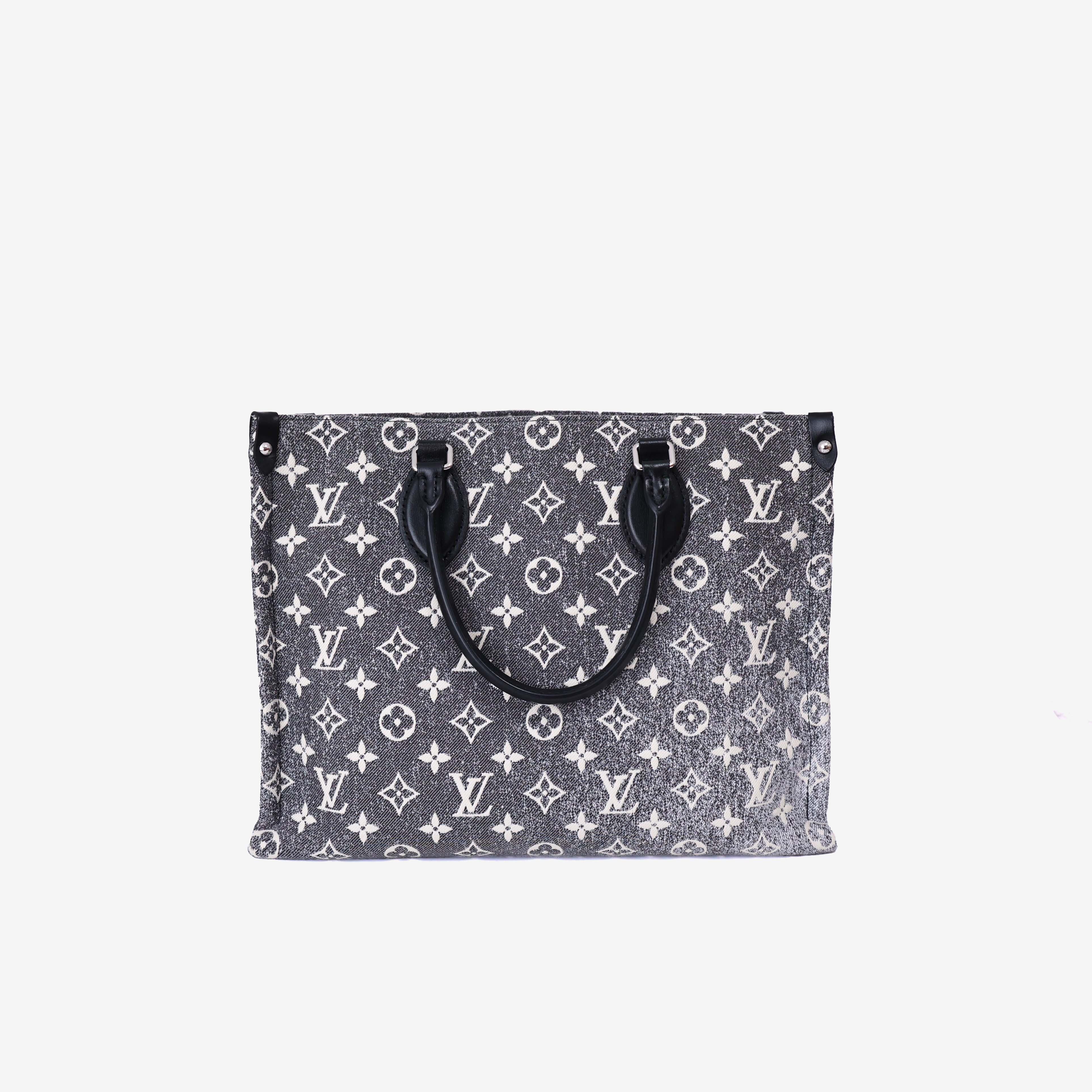 Louis Vuitton OnTheGo MM Tote Bag in Black Monogram Jacquard Denim