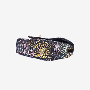 Chanel Coco Neige Evening Bag in Black/Multicolour Sequin Pearl Strass with Gold Hardware