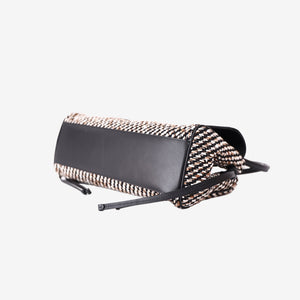 Chanel 26S Matthieu Blazy East-West Shopping Tote in Black Calfskin and Multicolour Tweed with Gold Hardware (Contact to Enquire)