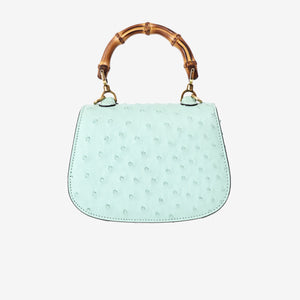 Gucci Bamboo 1947 Mini Bag in Green Ostrich Leather with Gold Hardware