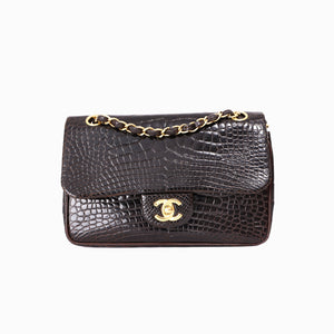 Chanel Timeless Classic Double Flap Small in Black Shiny Alligator Leather with Gold Hardware (Contact to Enquire)