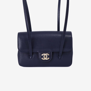 Chanel 26P Preppy Flap Small Bag in Navy Calfskin Leather with Gold Hardware (Contact to Enquire)