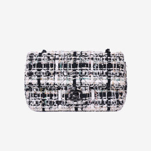 Chanel Classic Flap Bag in Black/White Tweed Leather with So Black Hardware (Contact to Enquire)