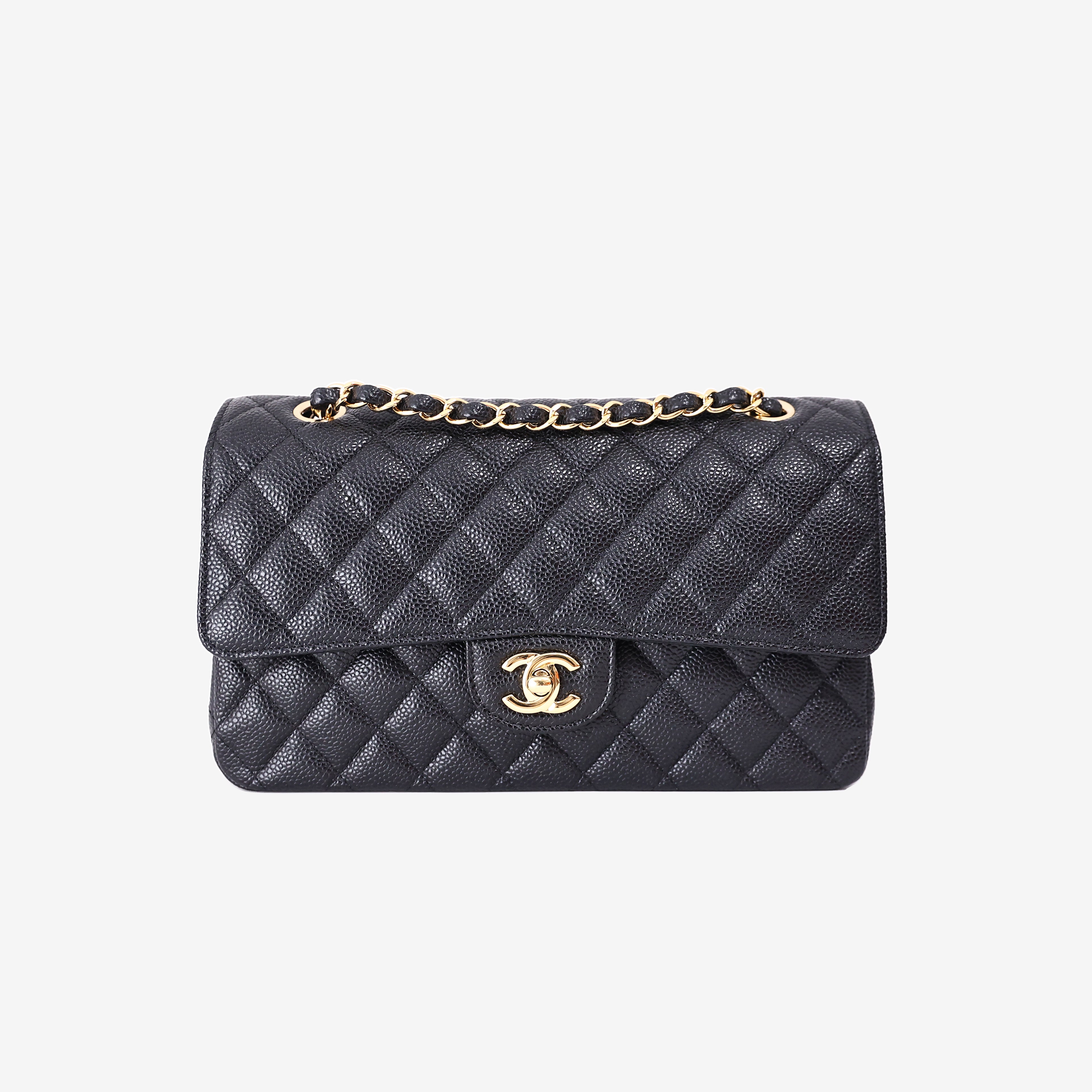 Chanel Classic Medium Double Flap Bag in Black Caviar Leather with Gold Hardware (Contact to Enquire)