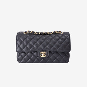 Chanel Classic Medium Double Flap Bag in Black Caviar Leather with Gold Hardware (Contact to Enquire)