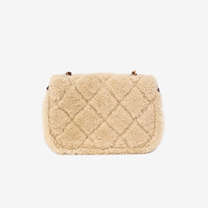 *RARE* Chanel Shearling Lambskin Quilted Mini Flap in Beige / Brown Lambskin Leather with Shearling