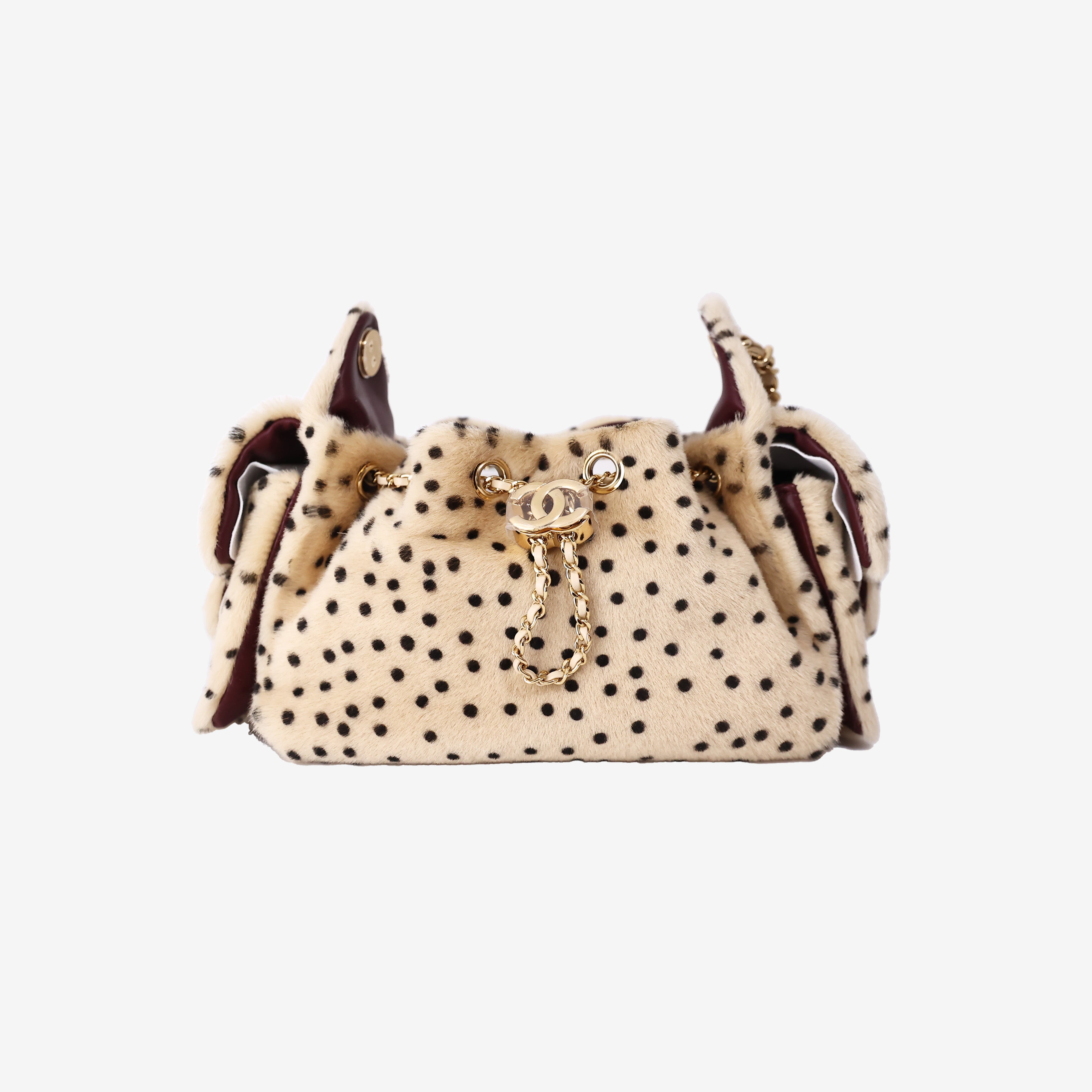 *HOT* Chanel 26A Matthieu Blazy 25 Mini Handbag in Light Beige Black Lambskin Leather with Gold Hardware