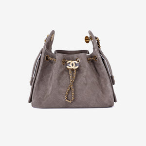 Chanel 25 Matthieu Blazy Small Handbag in Dark Grey Suede with Gold Hardware (Contact to Enquire)