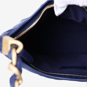 Chanel Wild Stitch Hobo Bag in Blue Shiny Lambskin Leather with Gold Hardware