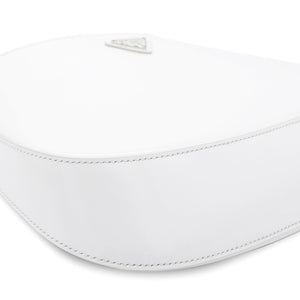 Cleo Brushed Leather Shoulder Bag White