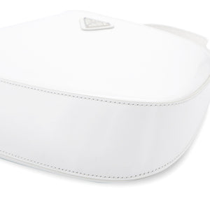 Cleo Brushed Leather Shoulder Bag White
