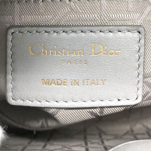Mini Lady Dior Bag with Chain in Grey Pearly Lambskin
