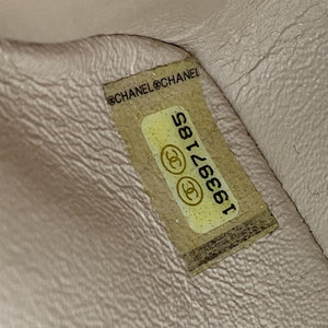Beige Caviar Quilted Mini Square Flap Bag
