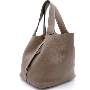 Clemance Leather Picotin Lock 22 Bag Etoupe