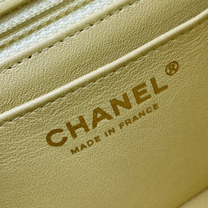 Classic Flap Mini Chevron Lambskin Yellow