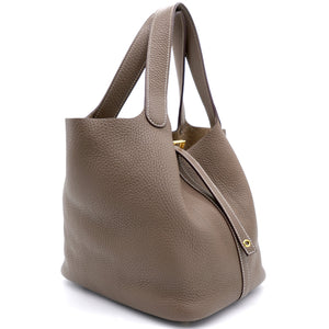 Clemance Leather Picotin Lock 22 Bag Etoupe