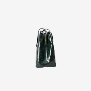 Chanel 26S Matthieu Blazy Crocodile-Embossed Tote Bag in Dark Green Calfskin with Gold Hardware (Contact to Enquire)