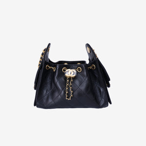 Chanel 25 Mini Hobo Bag in Black Calfskin Leather with Gold Hardware (Contact to Enquire)