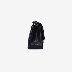 Chanel Classic Flap Mini Square in Black Grained Calfskin with Silver Hardware (Contact to Enquire)