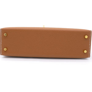 Gold Epsom Leather Gold Hardware Mini II Kelly Bag