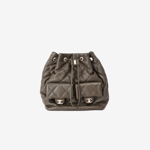 Chanel Duma Drawstring Backpack in Khaki Lambskin Leather (Contact to Enquire)