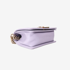 Chanel Small Boy Bag in Light Purple Caviar Leather with Gold Hardware (Contact to Enquire)