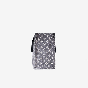 Louis Vuitton OnTheGo MM Tote Bag in Black Monogram Jacquard Denim