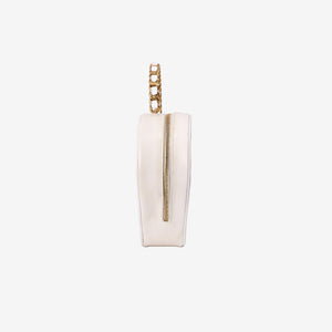 Chanel Vintage Heart-Shaped Vanity Bag in White Patent Leather with Gold Hardware