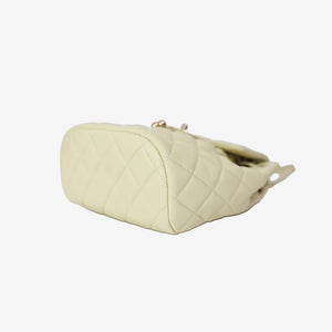 Chanel Urban Spirit Mini Backpack in Light Yellow Caviar Leather with Silver Hardware