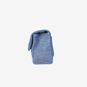 Chanel 26A Matthieu Blazy Maxi Flap Bag in Blue Denim with Gold Hardware