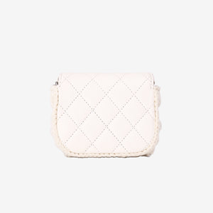 Chanel Mini Bag in White Lambskin Leather with Silver Hardware