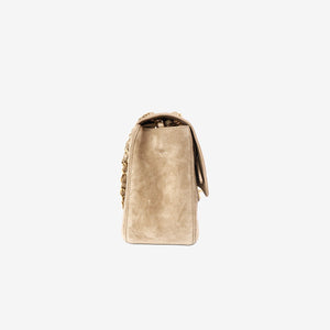 Chanel 26S Matthieu Blazy Maxi Flap Bag in Dark Beige Suede Calfskin Leather with Gold Hardware (Contact to Enquire)