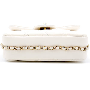 Lambskin Quilted Small My Precious Flap White