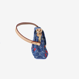 Louis Vuitton x Takashi Murakami Sunset Bag in Monogram Denim Cerises with Gold Hardware (Contact to Enquire)