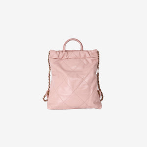 Chanel 22 Backpack in Pink Calfskin Leather with Gold Hardware