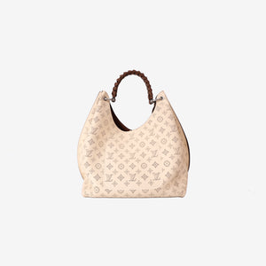 Louis Vuitton Carmel Hobo Bag in Beige Calfskin with Silver Hardware
