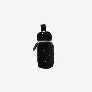 Chanel Velvet Diamanté Quilted Top Handle Vanity Case in Black with Gold Hardware (Contact to Enquire)