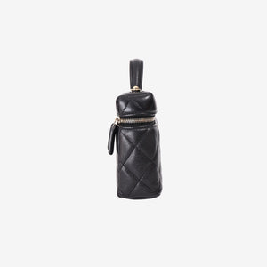 Chanel Top Handle Slim Vanity Case in Black Caviar Leather with Gold Hardware