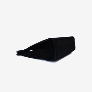 Chanel Vintage Structured Mini Handle Bag in Black Suede Leather