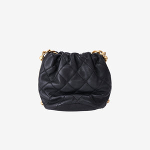 *RARE* Chanel Mini About Pearls Drawstring Bucket Bag in Black Quilted Calfskin Leather with Gold Hardware