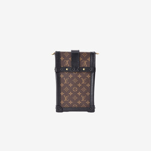 Louis Vuitton Monogram Vertical Trunk Pochette in Brown and Black Monogram Canvas with Gold Hardware
