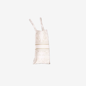 Dior Book Tote Medium in Latte Toile de Jouy Embroidered Cotton with Gold Detailing (Contact to Enquire)